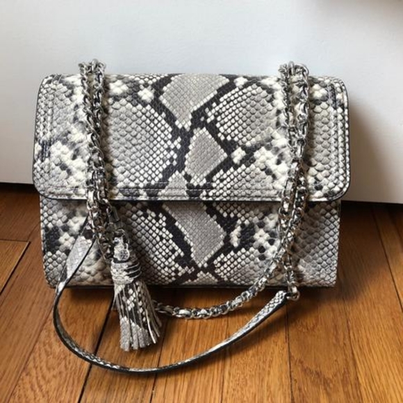 Tory Burch Fleming Snakeskin Bag** - Picture 3 of 7